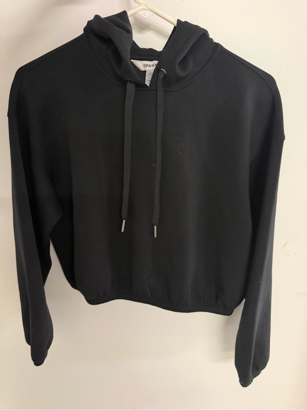 Spanx Black Cropped Hoodie